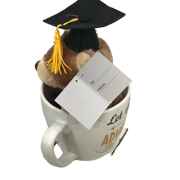 Dashing Graduation Mug 18.3 Fl. Oz With Teddy Bear Plush New With Tags - Picture 3 of 7